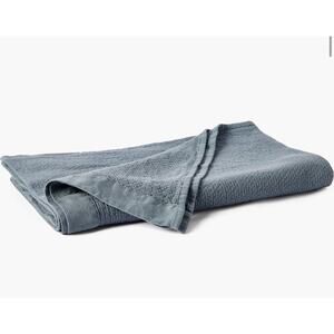 Coyuchi Adriatic Organic Cotton Bath Sheet River Blue NWT $88